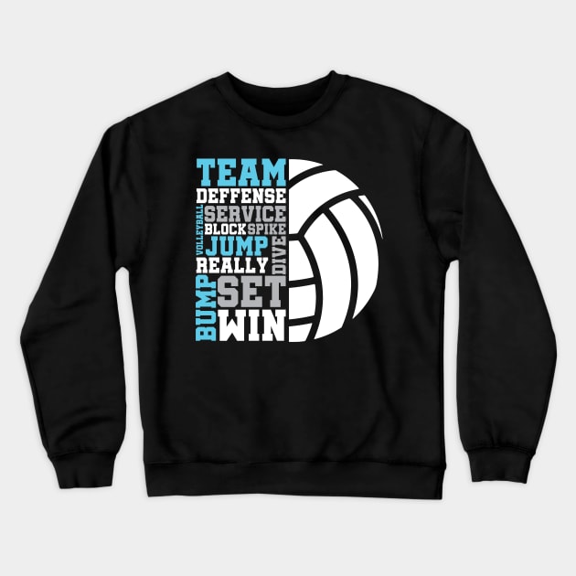 Volleyball Words Crewneck Sweatshirt by Om That Shop